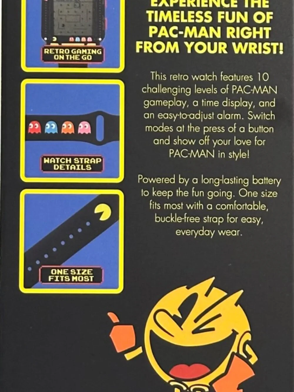 Fizz Creations Pac-Man Retro Digital Gaming Watch Wristwatch